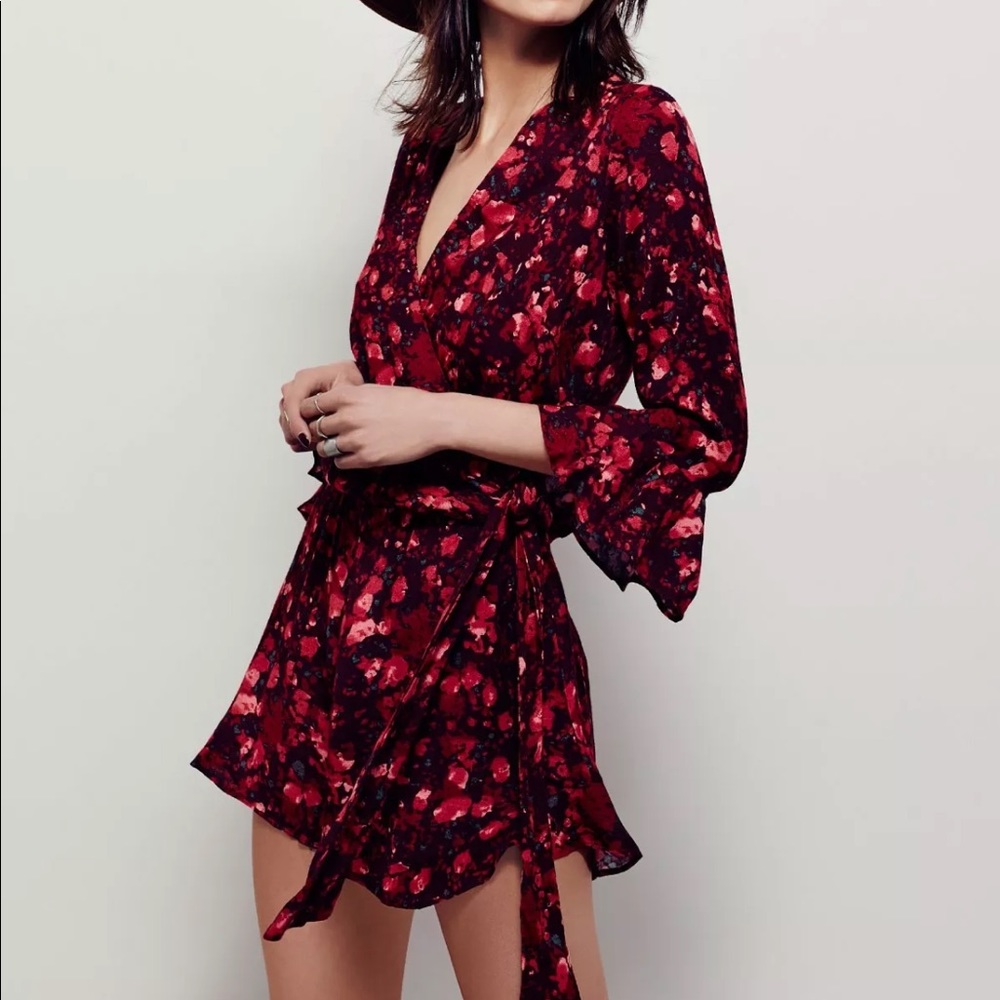 Free People All The Right Ruffles Floral Romper